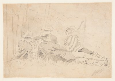 Studium dla „Wędkarskiego przyjęcia” autorstwa Winslow Homer