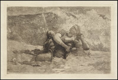 Studium dla Undertow, c.1886 autorstwa Winslow Homer