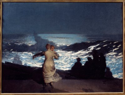 Letnia noc. Kobiety tańczą w świetle księżyca. Obraz Winslowa Homera (1836-1910) Ec. Jestem autorstwa Winslow Homer