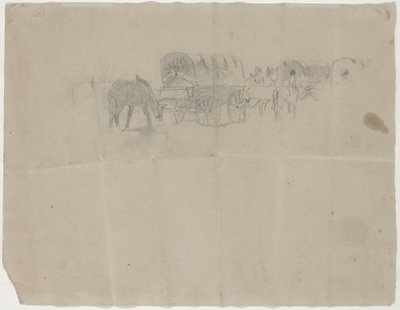 Pociąg z zaopatrzeniem i muły [verso] autorstwa Winslow Homer