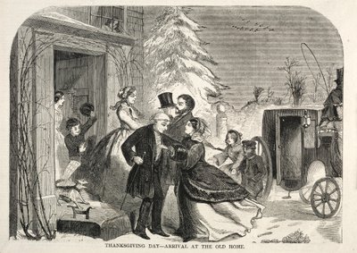 Święto Dziękczynienia - Przyjazd do Starego Domu, 1858 r. autorstwa Winslow Homer