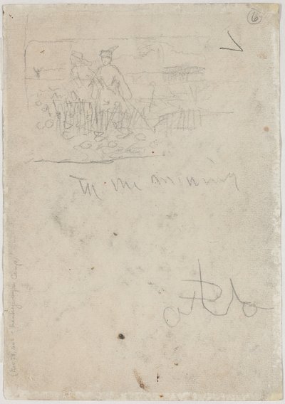 Święto Dziękczynienia w obozie [verso], b.d. autorstwa Winslow Homer