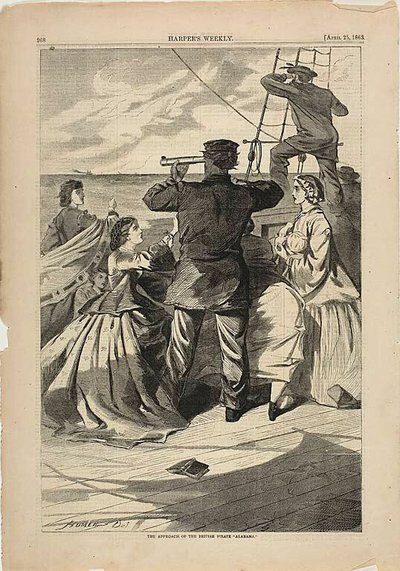 Podejście brytyjskiego pirata "Alabama" autorstwa Winslow Homer