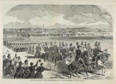 Wielki przegląd w Camp Massachusetts, niedaleko Concord autorstwa Winslow Homer