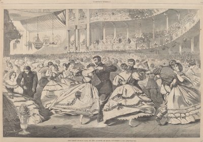Wielki Bal Rosyjski w Akademii Muzycznej, 5 listopada 1863, wydany 1863. autorstwa Winslow Homer