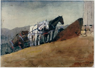 Stodoła na wzgórzu – farma Houghton, 1874 autorstwa Winslow Homer