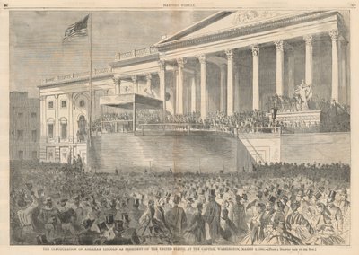 Inauguracja Abrahama Lincolna na prezydenta Stanów Zjednoczonych na Kapitolu w Waszyngtonie, 4 marca 1861; od Harper autorstwa Winslow Homer
