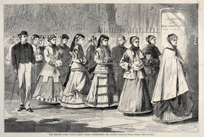Poranny spacer - Szkoła dla młodych kobiet promująca aleję, 1868. autorstwa Winslow Homer