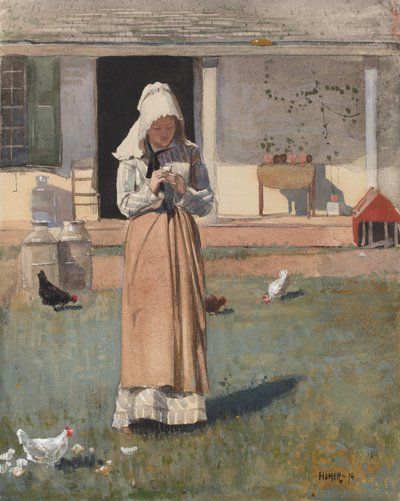 Chory kurczak, 1874 (wc, gwasz i grafit na papierze tkanym) autorstwa Winslow Homer