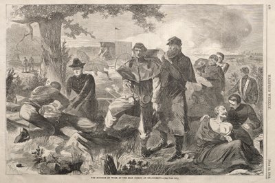 Chirurg w pracy na tyłach podczas zaręczyn, 1862. autorstwa Winslow Homer