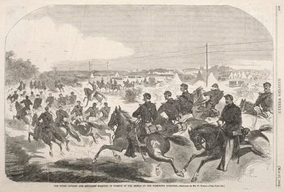 Unia kawalerii i artylerii w pogoni za rebeliantami w górę Yorktown Turnpike, 1862. autorstwa Winslow Homer