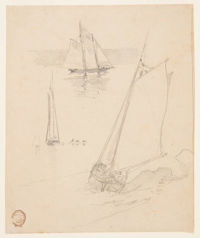 Trzy szkice szkunerów autorstwa Winslow Homer