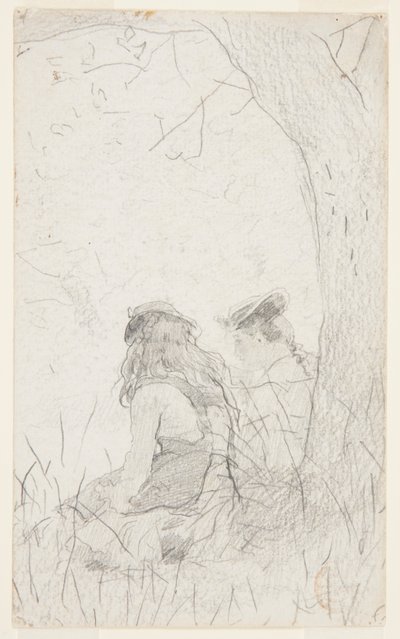 Dwie dziewczyny siedzące na brzegu autorstwa Winslow Homer