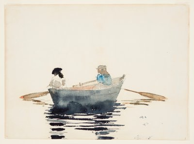 Dwie dziewczyny w łodzi wiosłowej autorstwa Winslow Homer