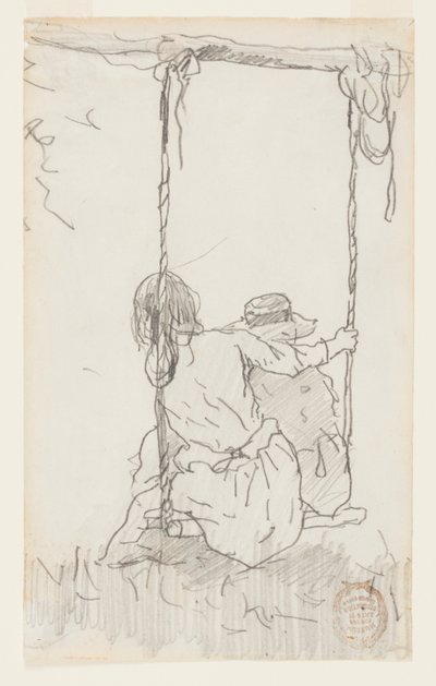Dwie dziewczyny na huśtawce autorstwa Winslow Homer