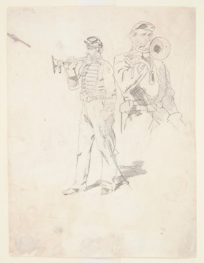 Dwa studia trębacza autorstwa Winslow Homer