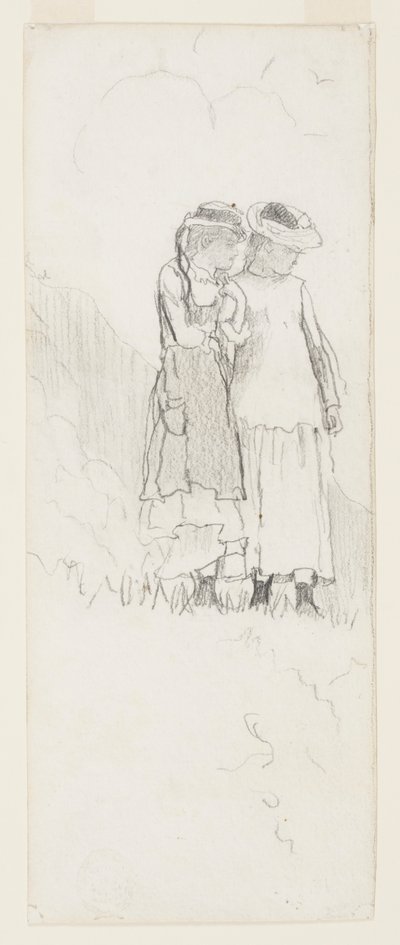 Dwie młode dziewczyny na polu autorstwa Winslow Homer