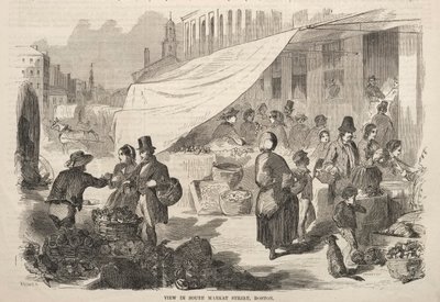 Widok na South Market Street, Boston, 1857. autorstwa Winslow Homer