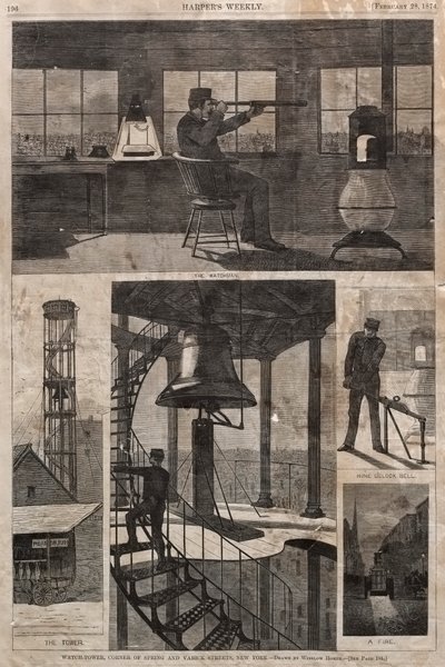 Watch-Tower, Corner of Spring i Varick Streets, Nowy Jork, 1874. autorstwa Winslow Homer