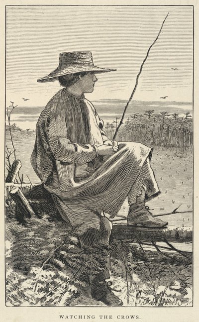 Watching The Crows, z Our Young Folks, czerwiec 1868 r. autorstwa Winslow Homer