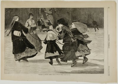 "Zima" - Scena łyżwiarska autorstwa Winslow Homer