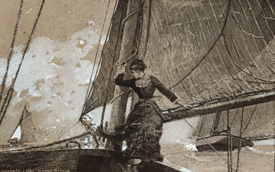 Żeglująca dziewczyna, 1880 autorstwa Winslow Homer