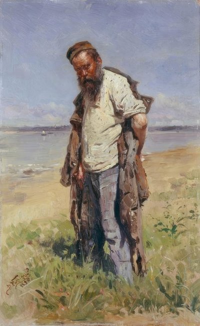 Człowiek nad rzeką autorstwa Wladimir Jegorowitsch Makowski