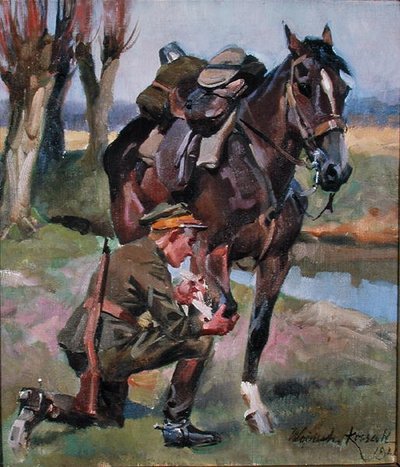 Opatrywanie rany autorstwa Wojciech Kossak