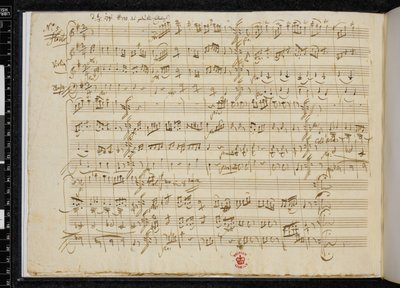 5 Kontretänze KV 609, autograf nr 5, Zweig MS 59, f.3v (pióro i tusz na papierze) autorstwa Wolfgang Amadeus Mozart