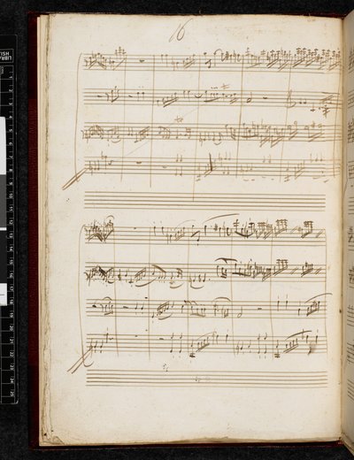 Adagio i fuga c-moll, K. 546, Add. 28996, f.10v autorstwa Wolfgang Amadeus Mozart