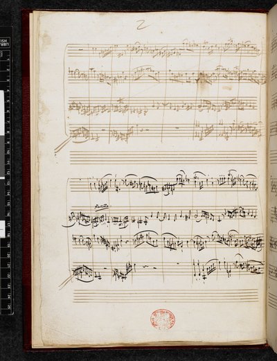 Adagio i fuga c-moll, K. 546, Add. 28996, f.3v autorstwa Wolfgang Amadeus Mozart