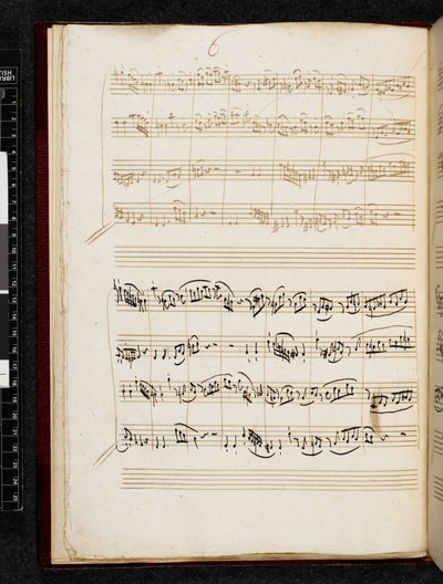 Adagio i fuga c-moll, K. 546, Add. 28996, f.5v autorstwa Wolfgang Amadeus Mozart