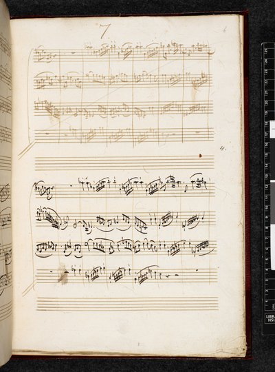 Adagio i fuga c-moll, K. 546, Add. 28996, f.6r autorstwa Wolfgang Amadeus Mozart