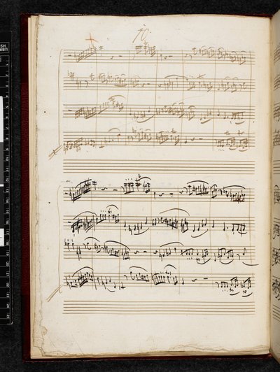 Adagio i fuga c-moll, K. 546, Add. 28996, f.7v autorstwa Wolfgang Amadeus Mozart