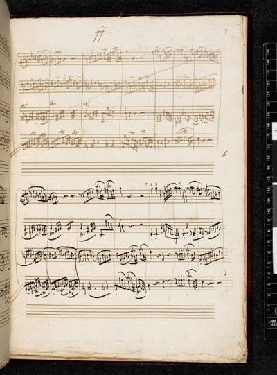 Adagio i fuga c-moll, K. 546, Add. 28996, f.8r autorstwa Wolfgang Amadeus Mozart