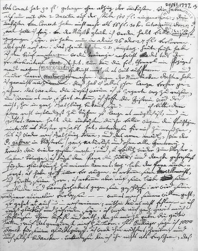 List W.A. Mozarta. 24 października 1777 autorstwa Wolfgang Amadeus Mozart