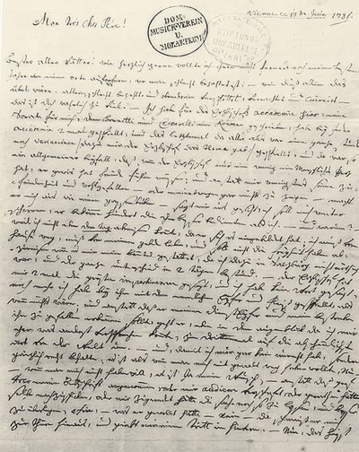 Odręczny list do ojca. Wiedeń 13 czerwca 1781 autorstwa Wolfgang Amadeus Mozart
