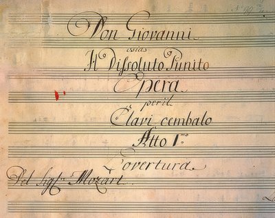 Strona tytułowa opery Don Giovanni. Pierwsze przedstawienie w 1787 r. autorstwa Wolfgang Amadeus Mozart