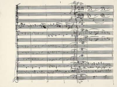 Wolfgang Amadeus Mozart (1756-1791) austriacki kompozytor. Autograf zakończenia Muzyki ognia i początku duetu Pamina i Tamino ( Wir wandelten durch Feuers Gluten ) z Czarodziejskiego fletu. 1791 autorstwa Wolfgang Amadeus Mozart