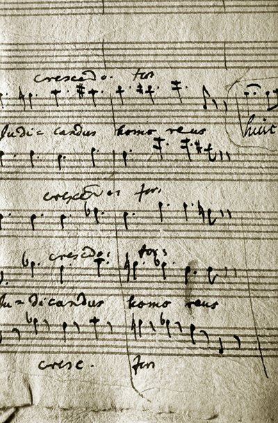 Robocza partytura Requiem Wolfganga Amadeusza Mozarta (partytura muzyczna) autorstwa Wolfgang Amadeus Mozart