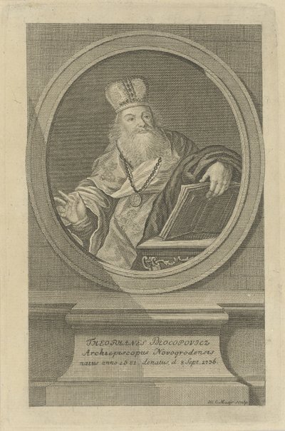 Portret poety Teofana Prokopowicza 1681-1736, ok. 1760. autorstwa Wolfgang Christoph Mayr