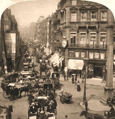 Fleet Street, Londyn, 1896. autorstwa Works and Sun Sculpture Studios