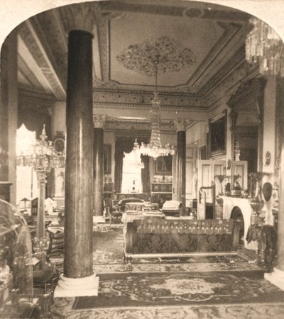 Salon, Rezydencja Morska Królowej Wiktorii, Osborne House, IOW, 1900. autorstwa Works and Sun Sculpture Studios
