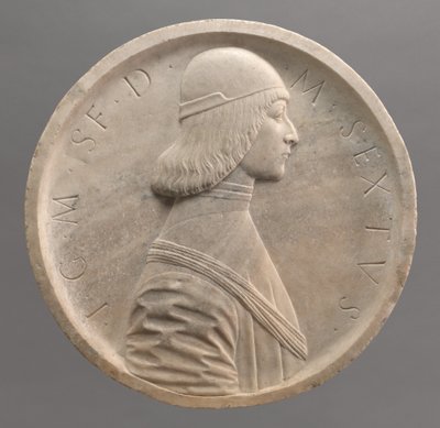 Gian Galeazzo Maria Sforza, książę Mediolanu, początek lat 90. XIV wieku. autorstwa Workshop of Benedetto Briosco