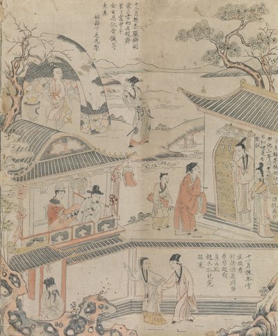 Ostatnie trzy miesiące roku. autorstwa Workshop of Ding Liangxian.