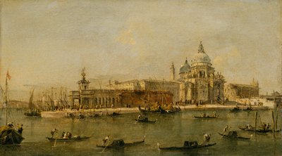 Wenecja: Dogana i Santa Maria della Salute. autorstwa Workshop of Francesco Guardi