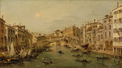 Wenecja: Rialto. autorstwa Workshop of Francesco Guardi