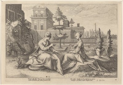 Juno w formie Beroe, Ostrzeżenie Semele autorstwa Workshop of Hendrick Goltzius, after Hendrick Goltzius