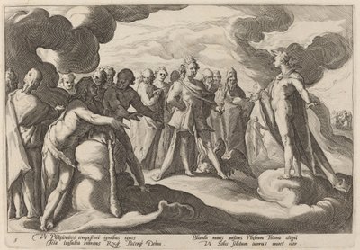 Jowisz i bogowie proszą Heliosa o wznowienie kontroli nad rydwanem autorstwa Workshop of Hendrick Goltzius, after Hendrick Goltzius