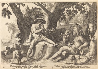 Merkury usypia Argusa autorstwa Workshop of Hendrick Goltzius, after Hendrick Goltzius